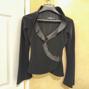 Giorgio Armani Wrap Blazer XS Black Textured Long Sleeve Made in Italy